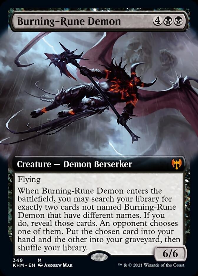 Burning-Rune Demon (Extended Art) [Kaldheim] | GnG Games