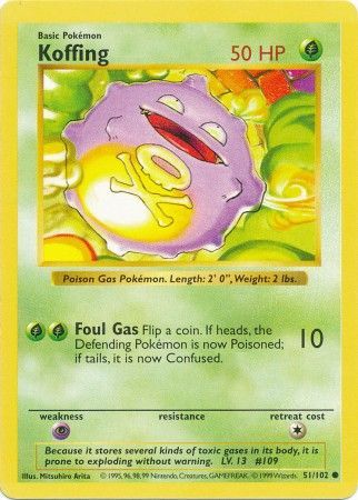 Koffing (51/102) [Base Set Shadowless Unlimited] | GnG Games