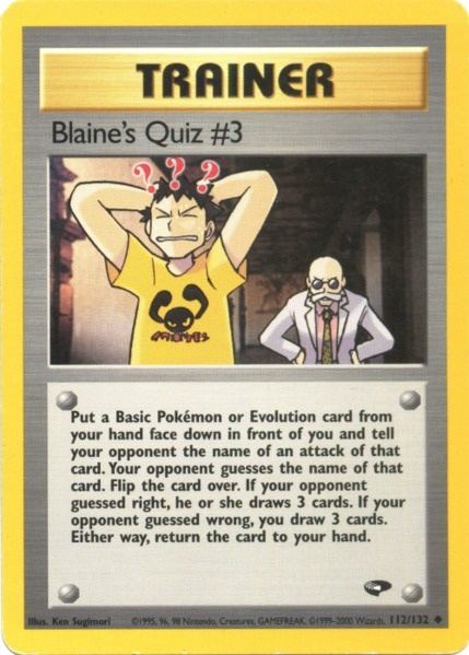 Blaine's Quiz #3 (112/132) [Gym Challenge Unlimited] | GnG Games