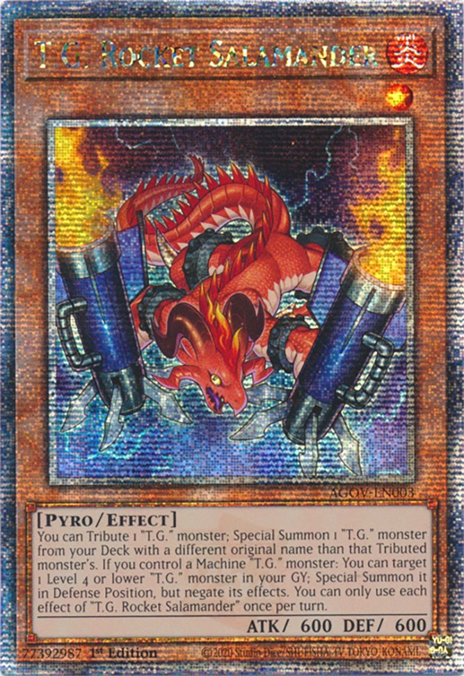 T.G. Rocket Salamander (Quarter Century Secret Rare) [AGOV-EN003] Quarter Century Secret Rare | GnG Games