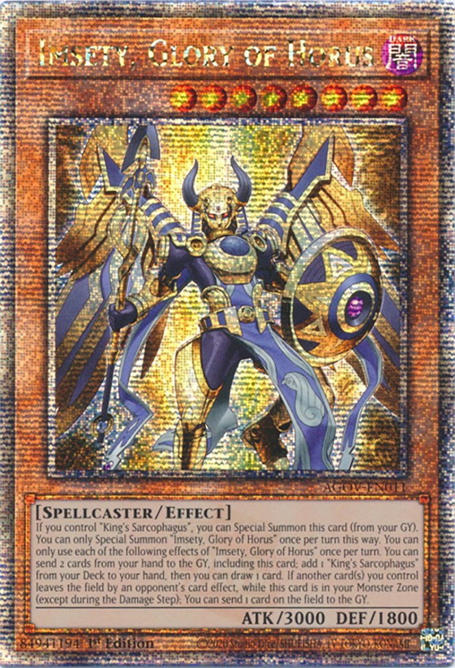 Imsety, Glory of Horus (Quarter Century Secret Rare) [AGOV-EN011] Quarter Century Secret Rare | GnG Games