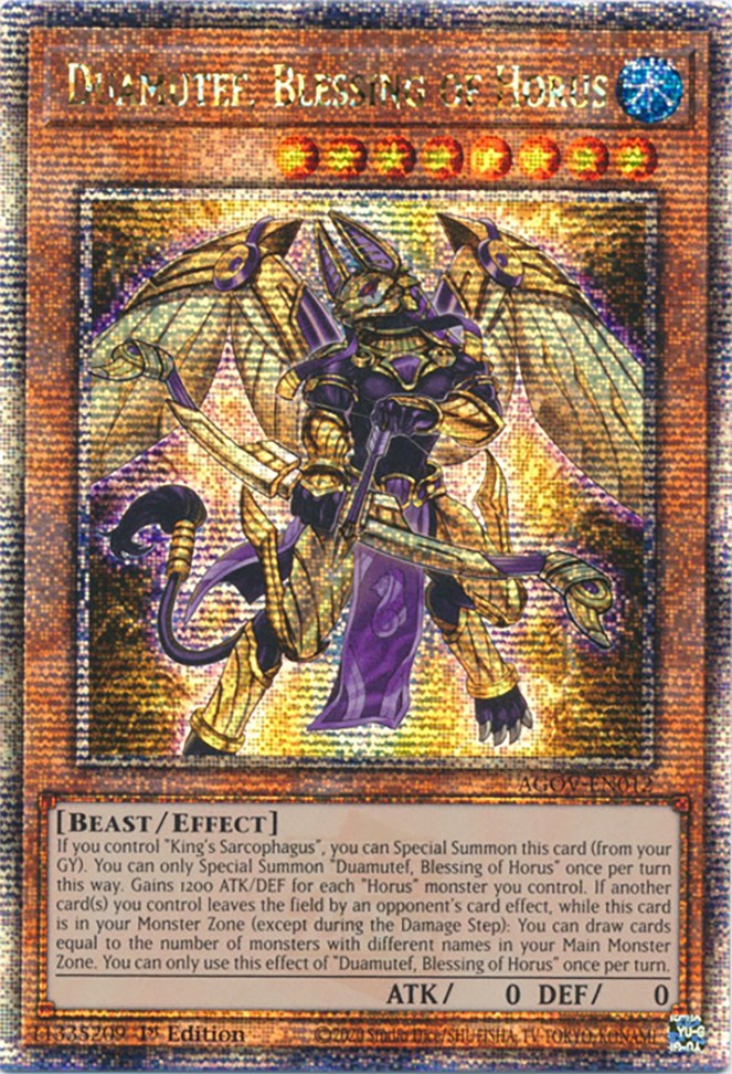 Duamutef, Blessing of Horus (Quarter Century Secret Rare) [AGOV-EN012] Quarter Century Secret Rare | GnG Games