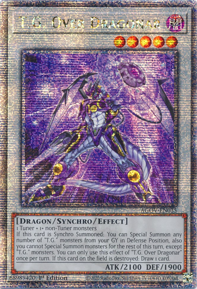 T.G. Over Dragonar (Quarter Century Secret Rare) [AGOV-EN035] Quarter Century Secret Rare | GnG Games