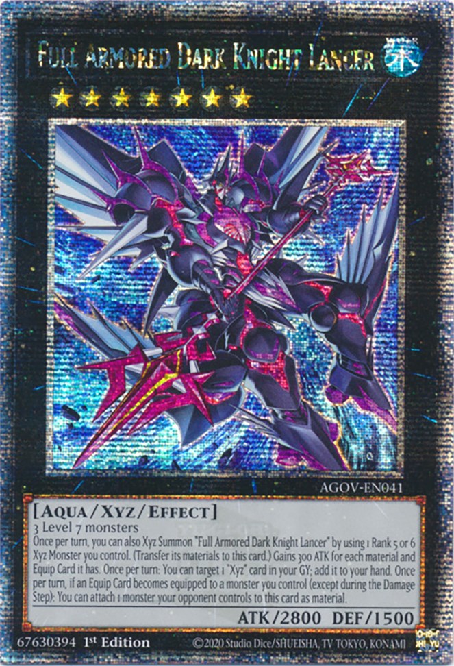 Full Armored Dark Knight Lancer (Quarter Century Secret Rare) [AGOV-EN041] Quarter Century Secret Rare | GnG Games