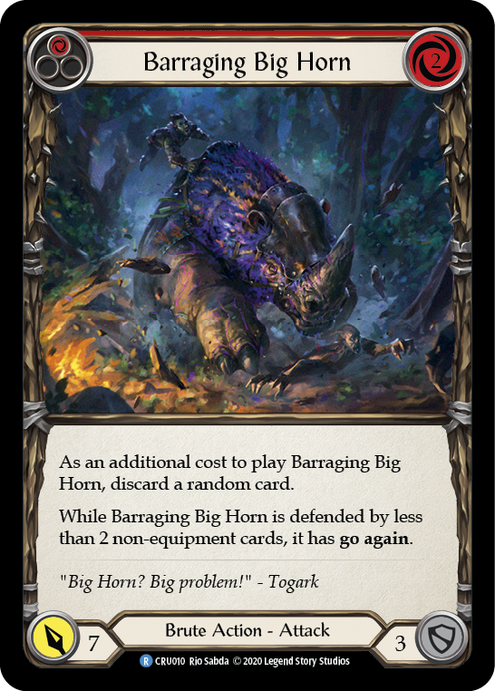 Barraging Big Horn (Red) [CRU010] 1st Edition Rainbow Foil | GnG Games