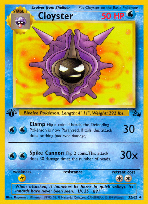 Cloyster (32/62) [Fossil 1st Edition] | GnG Games