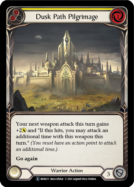 Dusk Path Pilgrimage (Yellow) (Rainbow Foil) [U-MON111-RF] Unlimited Edition Rainbow Foil | GnG Games