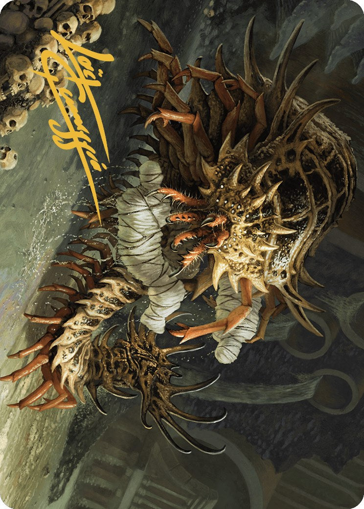 Rot Farm Mortipede Art Card (Gold-Stamped Signature) [Murders at Karlov Manor Art Series] | GnG Games