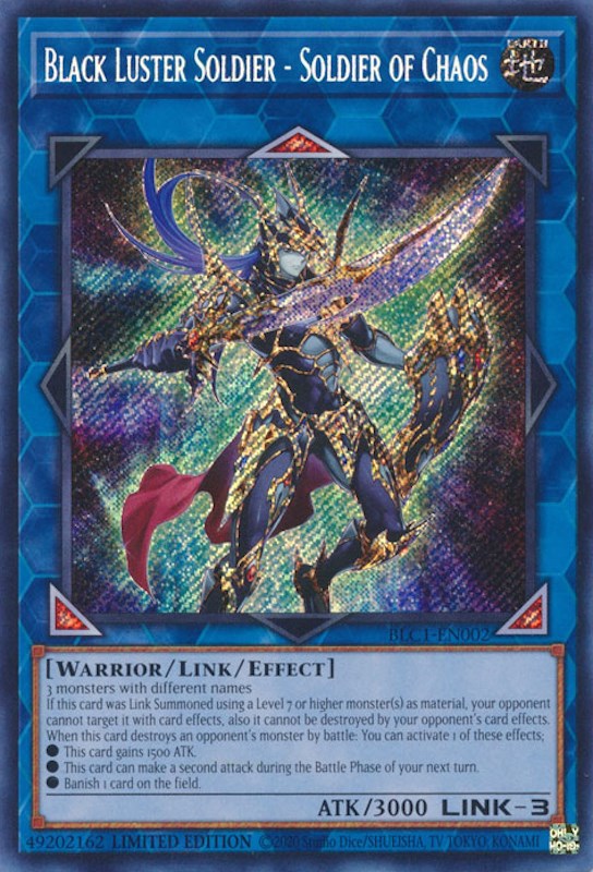 Black Luster Soldier - Soldier of Chaos [BLC1-EN002] Secret Rare | GnG Games