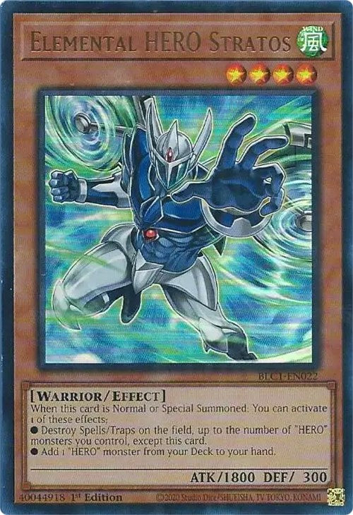 Elemental HERO Stratos (Alternate Art) [BLC1-EN022] Ultra Rare | GnG Games