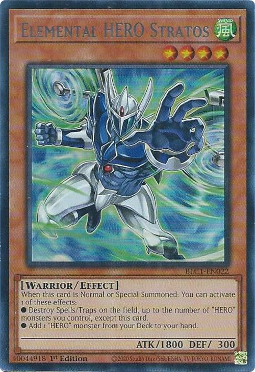 Elemental HERO Stratos (Alternate Art) (Silver) [BLC1-EN022] Ultra Rare | GnG Games