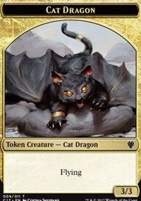 Cat Dragon (009) // Dragon (006) Double-sided Token [Commander 2017 Tokens] | GnG Games