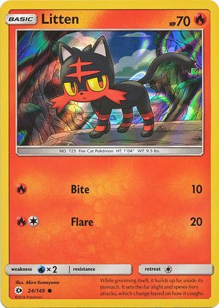 Litten (24/149) (Water Web Holo) [Sun & Moon: Base Set] | GnG Games