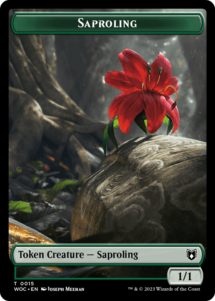 Faerie // Saproling Double-Sided Token [Wilds of Eldraine Commander Tokens] | GnG Games