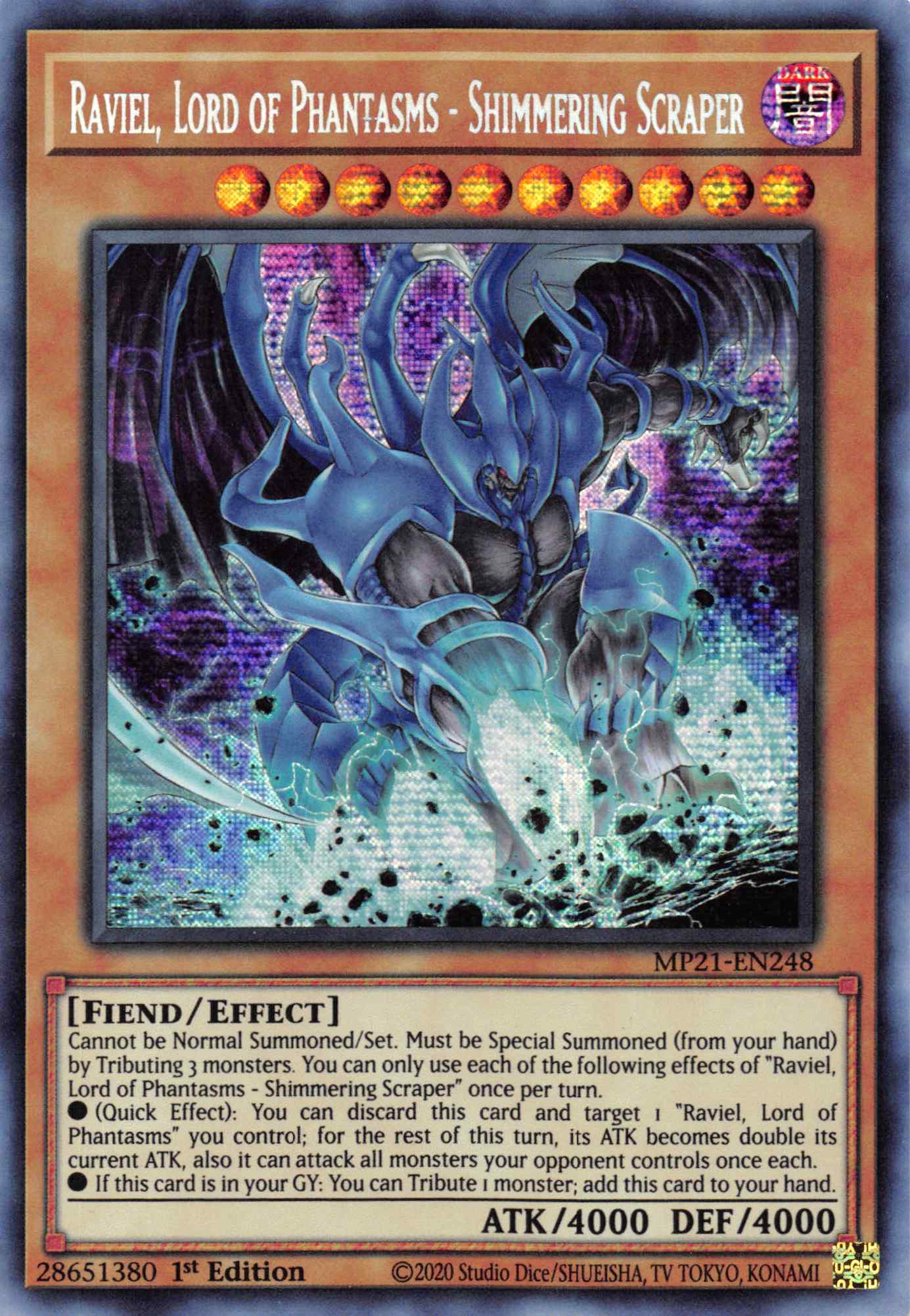 Raviel, Lord of Phantasms - Shimmering Scraper [MP21-EN248] Prismatic Secret Rare | GnG Games