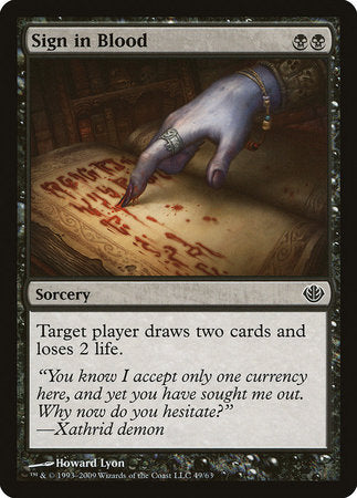 Sign in Blood [Duel Decks: Garruk vs. Liliana] | GnG Games