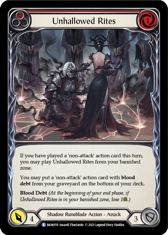 Unhallowed Rites (Red) (Rainbow Foil) [MON159-RF] 1st Edition Rainbow Foil | GnG Games