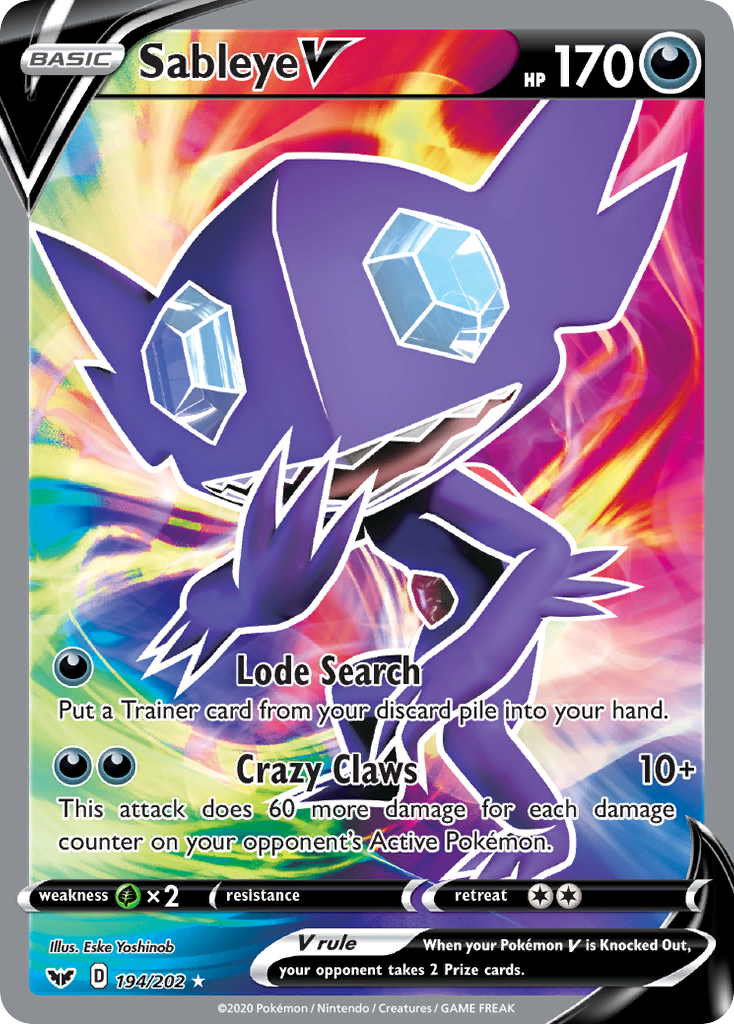 Sableye V (194/202) [Sword & Shield: Base Set] | GnG Games