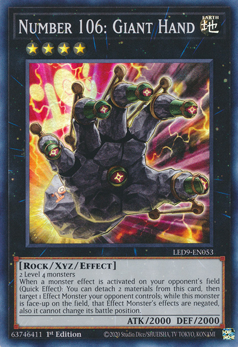 Number 106: Giant Hand [LED9-EN053] Super Rare | GnG Games