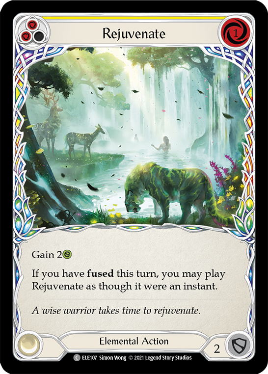 Rejuvenate (Yellow) [ELE107] (Tales of Aria)  1st Edition Rainbow Foil | GnG Games