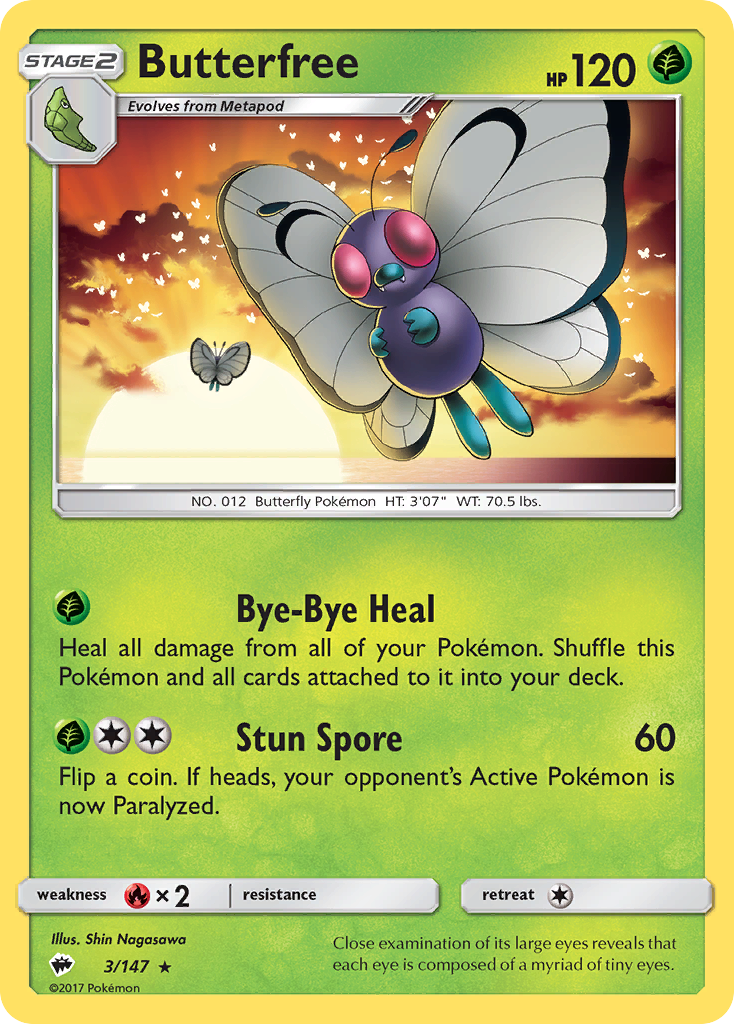 Butterfree (3/147) [Sun & Moon: Burning Shadows] | GnG Games