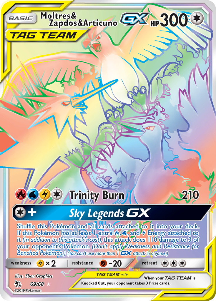 Moltres & Zapdos & Articuno GX (69/68) [Sun & Moon: Hidden Fates] | GnG Games