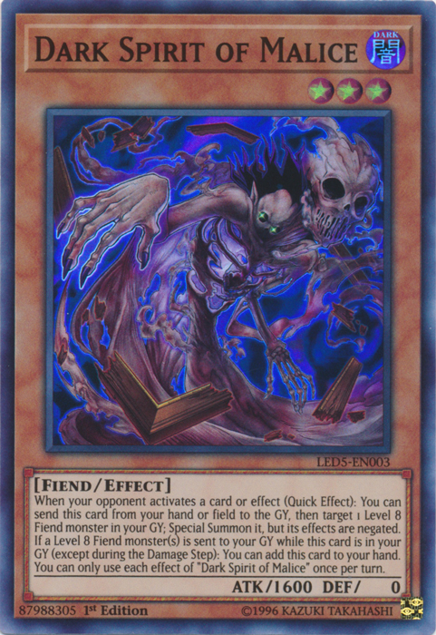 Dark Spirit of Malice [LED5-EN003] Super Rare | GnG Games