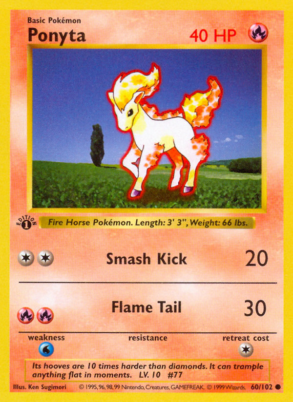 Ponyta (60/102) (Shadowless) [Base Set 1st Edition] | GnG Games