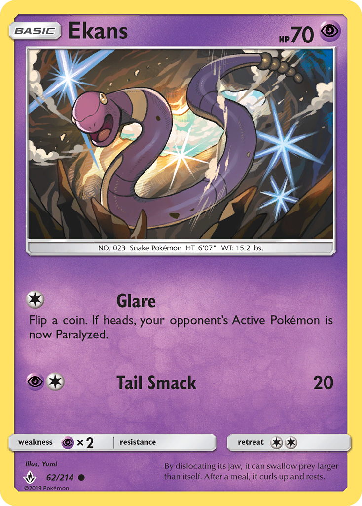 Ekans (62/214) [Sun & Moon: Unbroken Bonds] | GnG Games