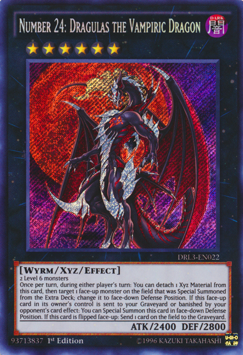 Number 24: Dragulas the Vampiric Dragon [DRL3-EN022] Secret Rare | GnG Games