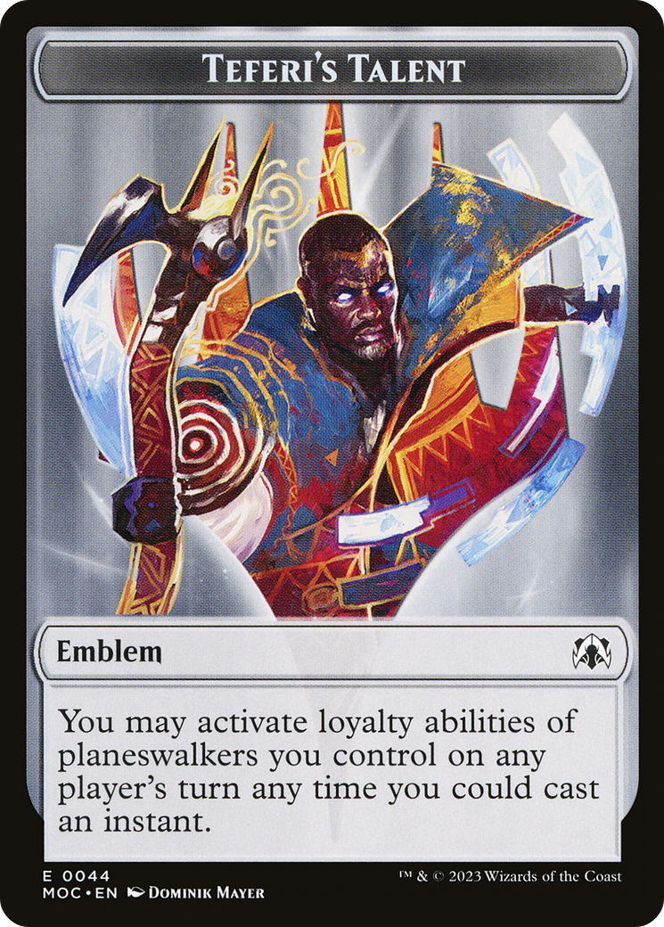 First Mate Ragavan // Teferi's Talent Emblem Double-Sided Token [March of the Machine Commander Tokens] | GnG Games