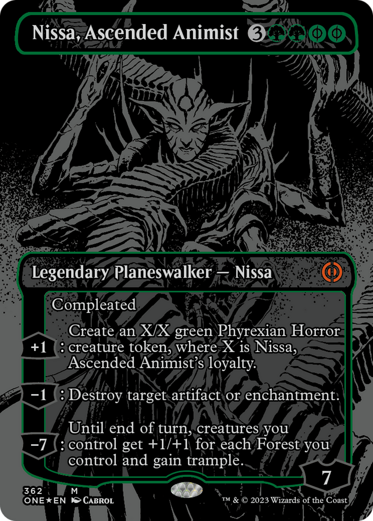 Nissa, Ascended Animist (Oil Slick Raised Foil) [Phyrexia: All Will Be One] | GnG Games