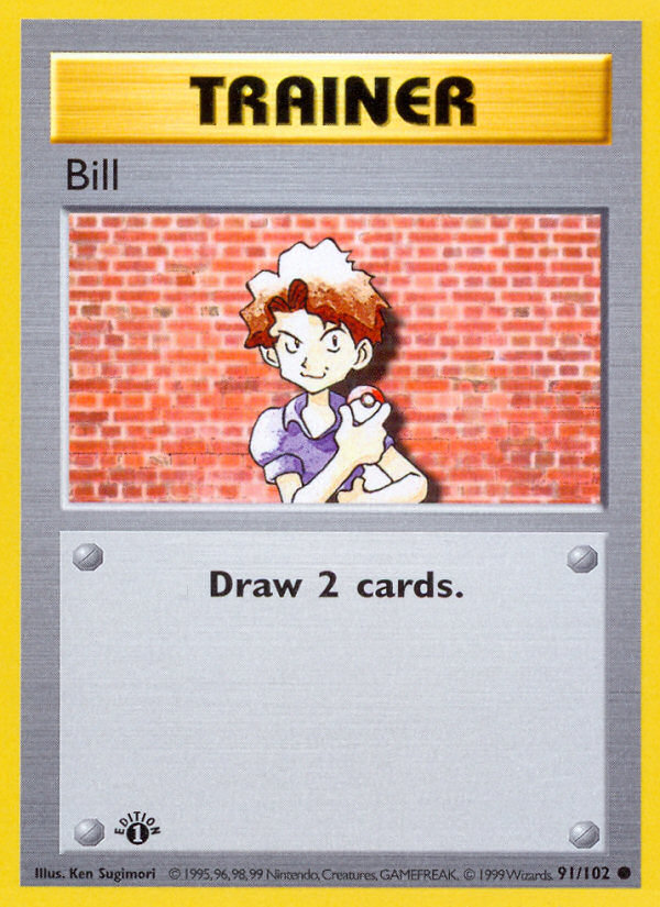 Bill (91/102) (Shadowless) [Base Set 1st Edition] | GnG Games