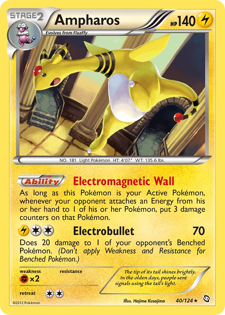 Ampharos (40/124) (Cosmos Holo) (Blister Exclusive) [Black & White: Dragons Exalted] | GnG Games