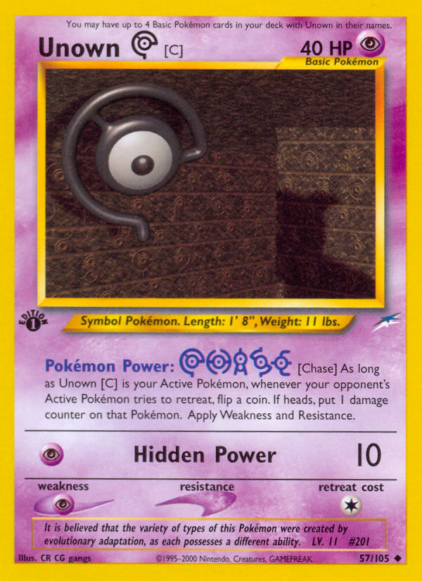 Unown [C] (57/105) [Neo Destiny 1st Edition] | GnG Games