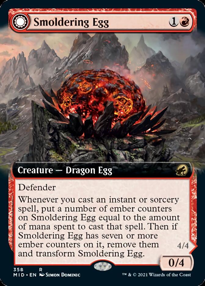 Smoldering Egg // Ashmouth Dragon (Extended) [Innistrad: Midnight Hunt] | GnG Games