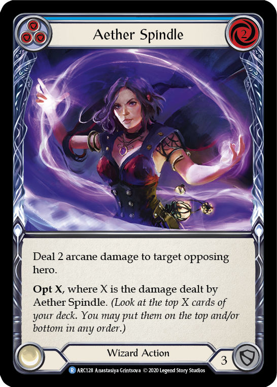 Aether Spindle (Blue) [ARC128] Unlimited Edition Rainbow Foil | GnG Games