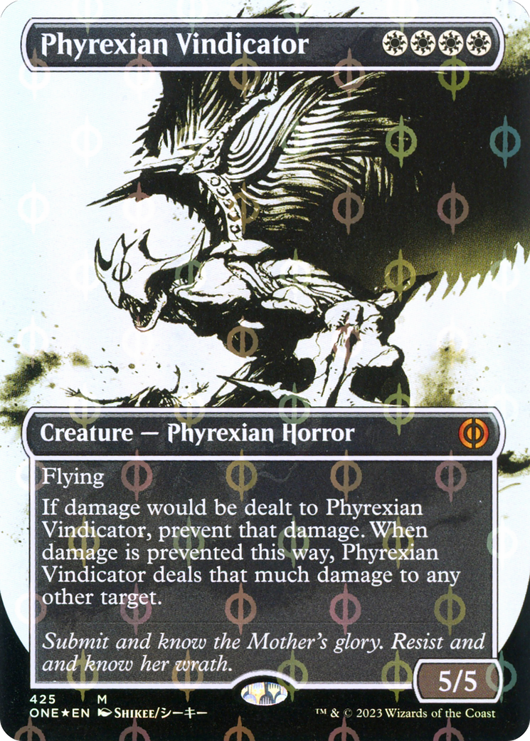 Phyrexian Vindicator (Borderless Ichor Step-and-Compleat Foil) [Phyrexia: All Will Be One] | GnG Games