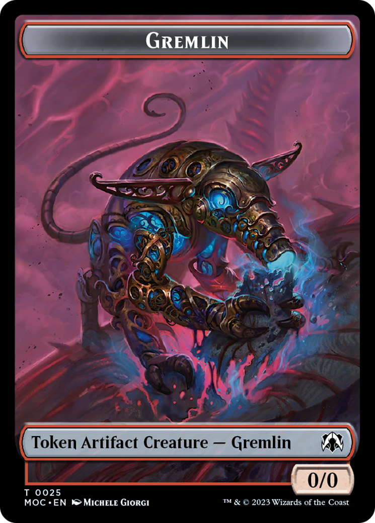 Treasure // Gremlin Double-Sided Token [March of the Machine Commander Tokens] | GnG Games