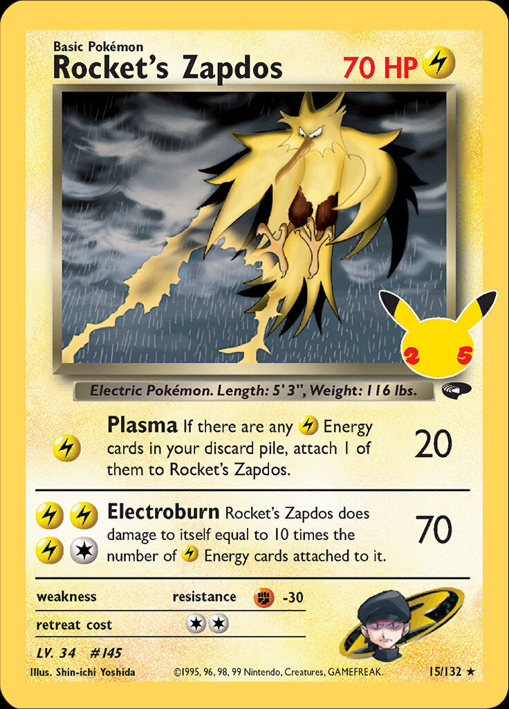 Rocket's Zapdos (15/132) [Celebrations: 25th Anniversary - Classic Collection] | GnG Games