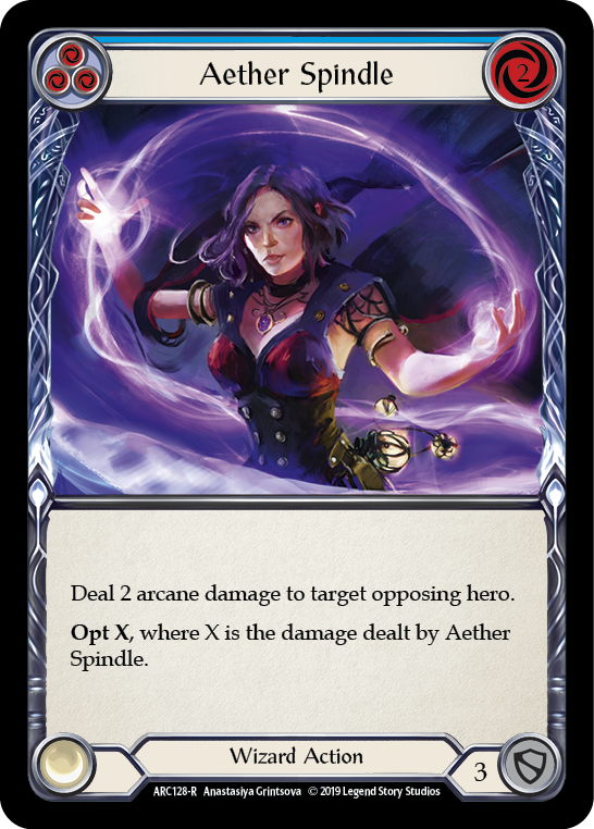 Aether Spindle (Blue) [ARC128-R] 1st Edition Rainbow Foil | GnG Games