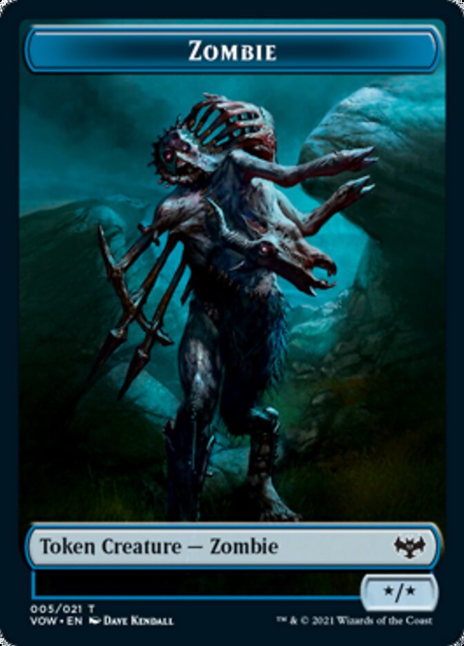 Zombie (008) // Zombie (005) Double-sided Token [Innistrad: Crimson Vow Tokens] | GnG Games