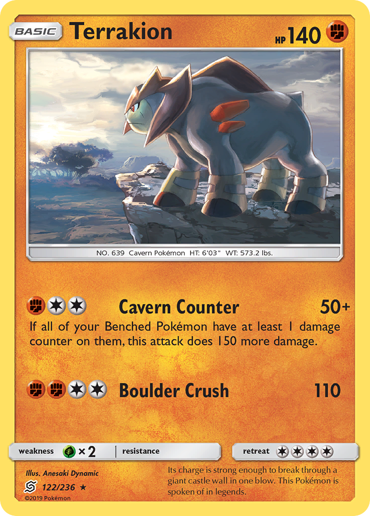 Terrakion (122/236) [Sun & Moon: Unified Minds] | GnG Games