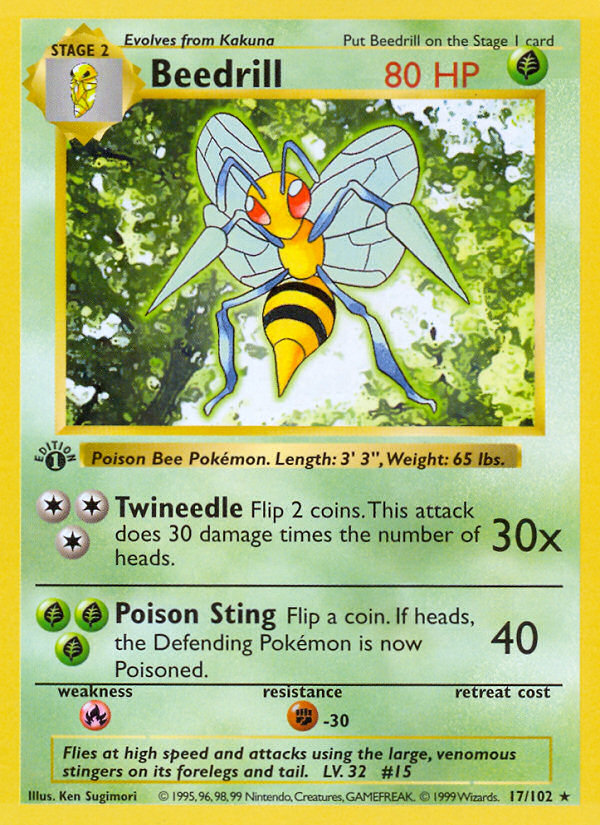 Beedrill (17/102) (Shadowless) [Base Set 1st Edition] | GnG Games