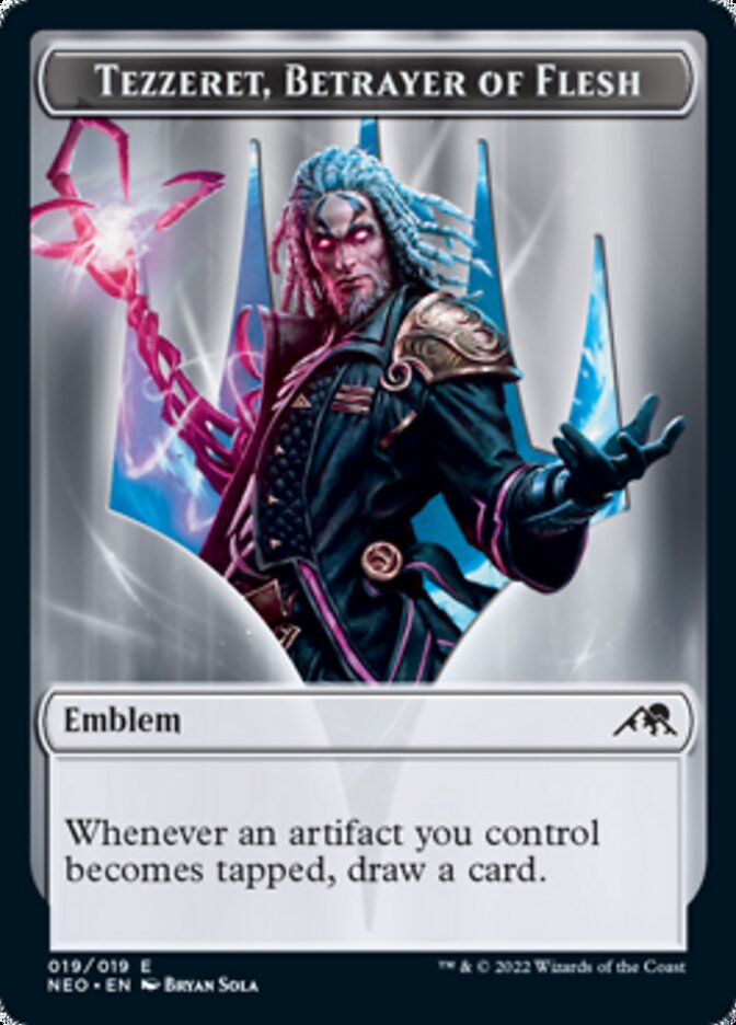Tezzeret, Betrayer of Flesh Emblem [Kamigawa: Neon Dynasty Tokens] | GnG Games