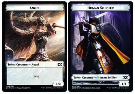 Angel // Human Soldier Double-sided Token [Double Masters Tokens] | GnG Games