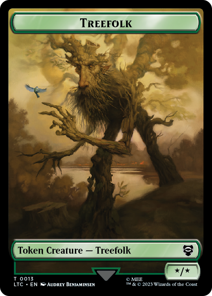 Beast // Treefolk Double Sided Token [The Lord of the Rings: Tales of Middle-Earth Commander Tokens] | GnG Games