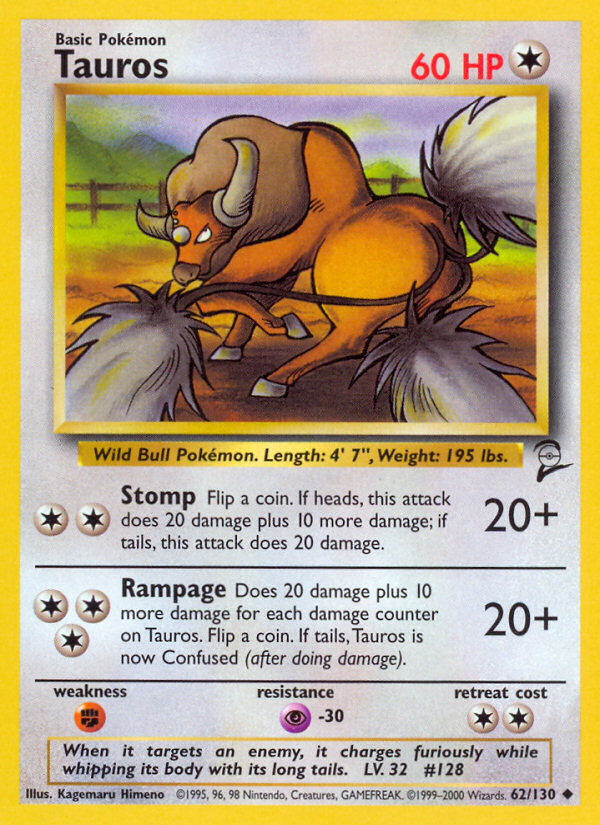 Tauros (62/130) [Base Set 2] | GnG Games