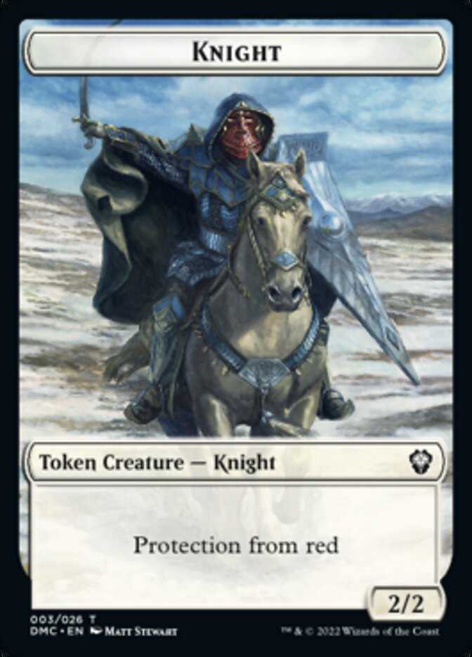 Zombie Knight // Knight Double-sided Token [Dominaria United Commander Tokens] | GnG Games