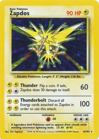 Zapdos (16/102) [Base Set Unlimited] | GnG Games